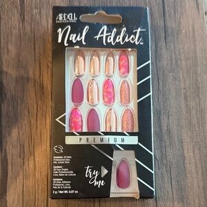 Ardell Nail Addict Premium Press-On Nails - Pink and Gold